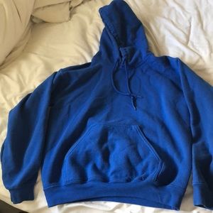 plain blue hoodie, adult small/size 6